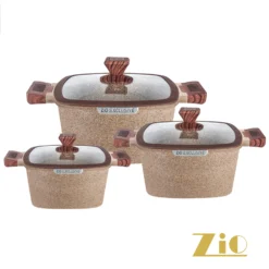 سرویس قابلمه زیو 6 پارچه سایز (24,26,30) مدل 8350-30